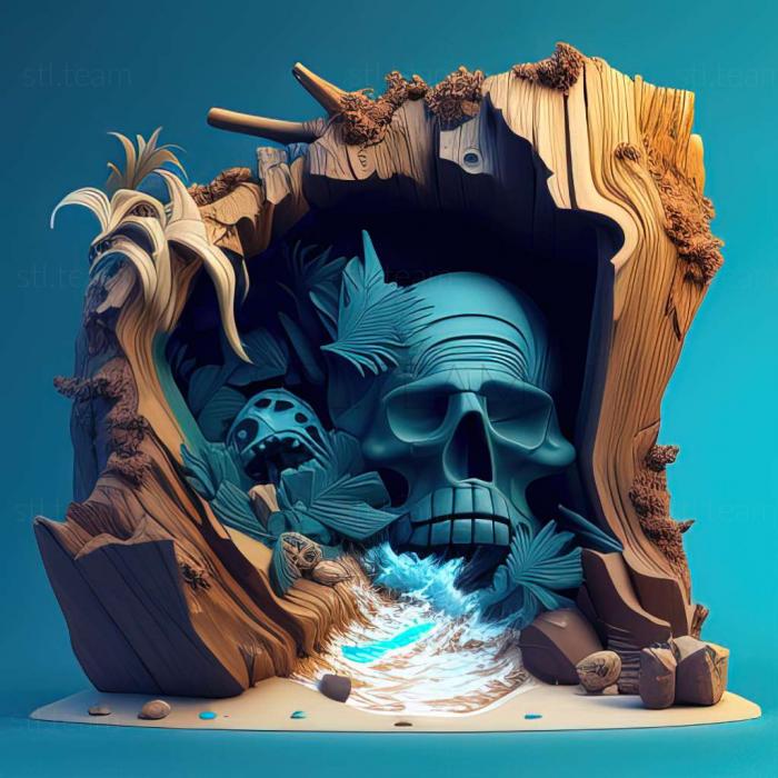 3D model Loin Blue Shipwrecked game (STL)